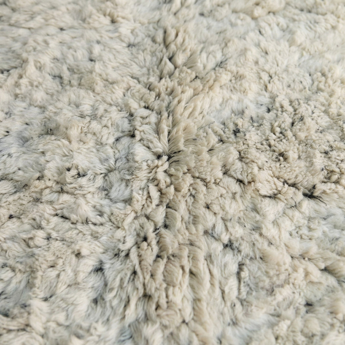Cream Shag Mottled Gray Knots Custom Moroccan Rug - Africancreates