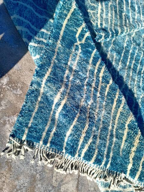 Extra large Moroccan Mrirt rug in Turquoise Design - Africancreates
