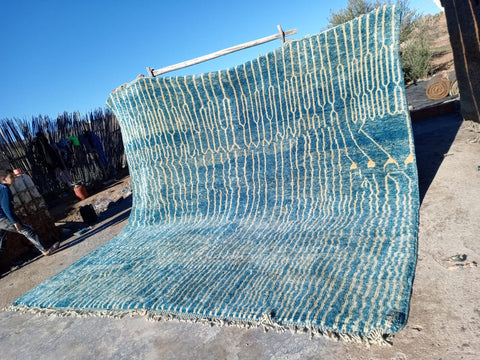 Extra large Moroccan Mrirt rug in Turquoise Design - Africancreates