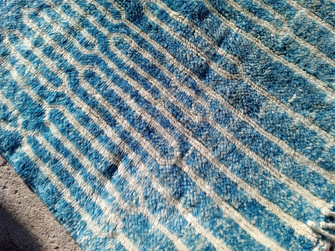 Extra large Moroccan Mrirt rug in Turquoise Design - Africancreates