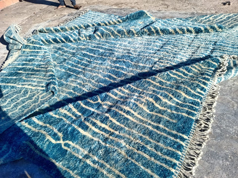 Extra large Moroccan Mrirt rug in Turquoise Design - Africancreates