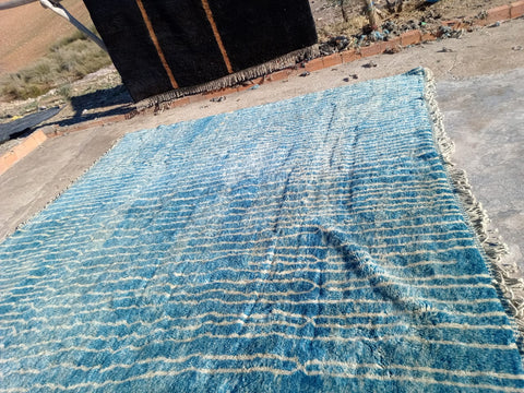 Extra large Moroccan Mrirt rug in Turquoise Design - Africancreates
