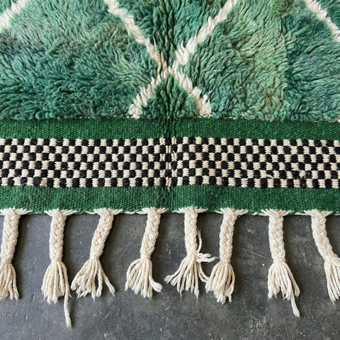 Forest Green & Cream Narrow Diamonds Custom Moroccan Rug - Africancreates