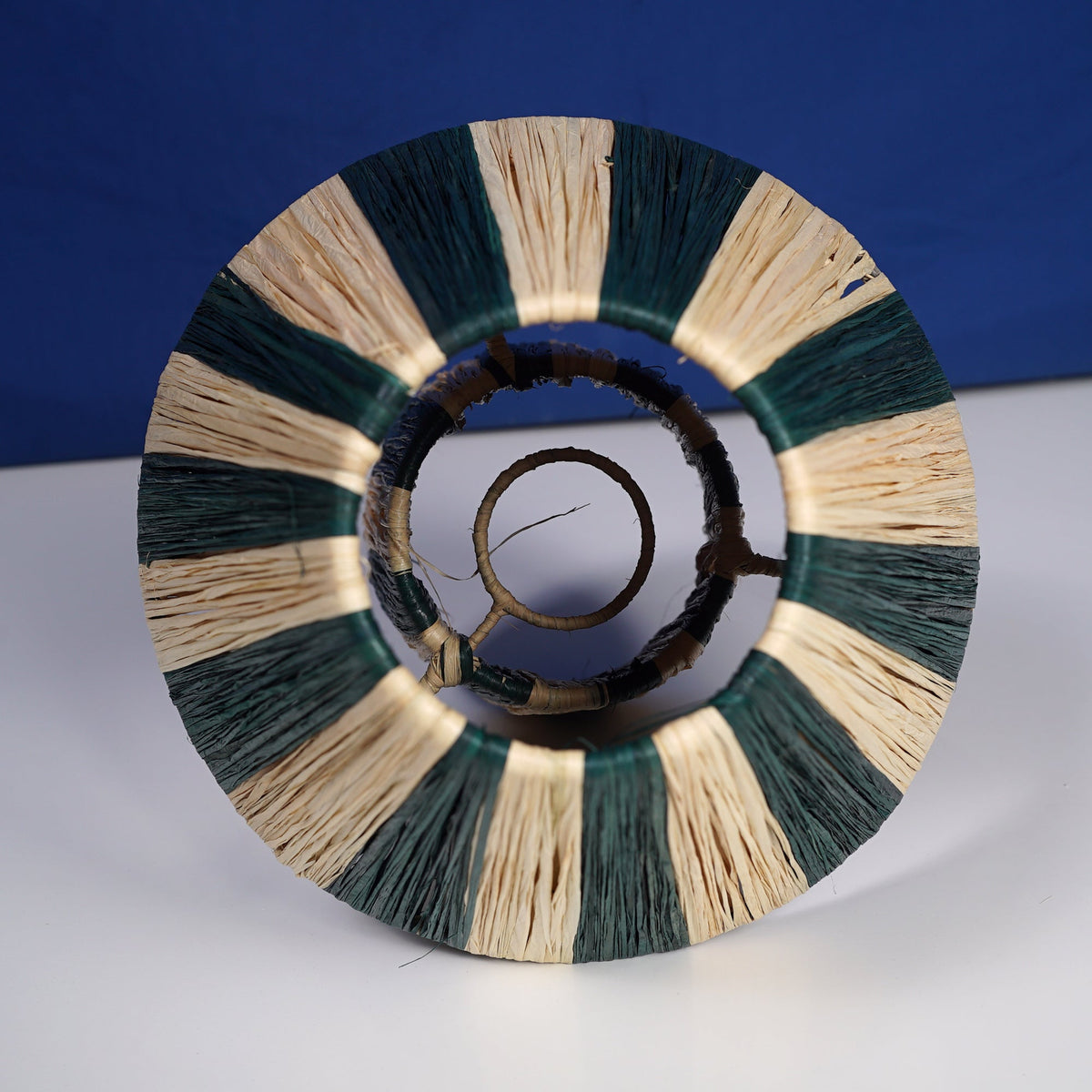 Green Raffia bedside lamp - Africancreates