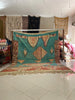 Handcrafted Vintage Moroccan Rug – Tribal Turquoise Area Wool Rug (9.8x12.1 ft) - Africancreates