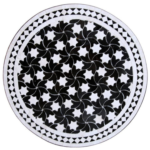 Black Moroccan mosaic table | Bistro table | Zellij Table | Tea table | Oriental table |moroccan table design