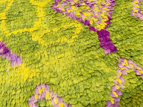 Boujad Moroccan Rug, Handmade Boujaad Rug, Authentic Moroccan Rug, Abstract Berber Rug, Purple green Wool Rug, Sheep Wool Rug, Bohemian Rug.