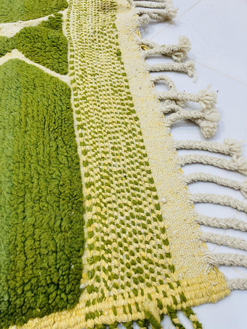 Moroccan Rug, Handmade beni Rug, Authentic Moroccan Rug, Abstract Berber Rug, green Wool Rug, Sheep Wool Rug, Bohemian Rug,Beni ourain  rug
