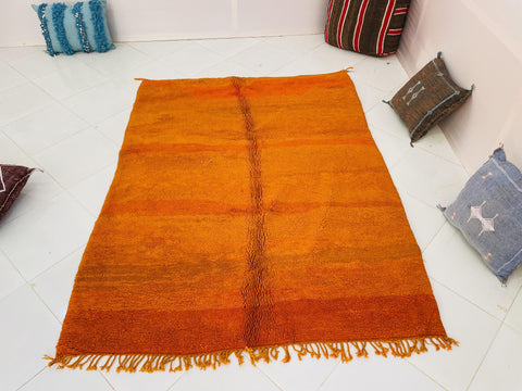 Moroccan Rug, Handmade beni Rug Authentic Moroccan Rug, orange Wool Rug, Sheep Wool Rug, Bohemian Rug,Beni ourain  rug Area rug, Morocco rug