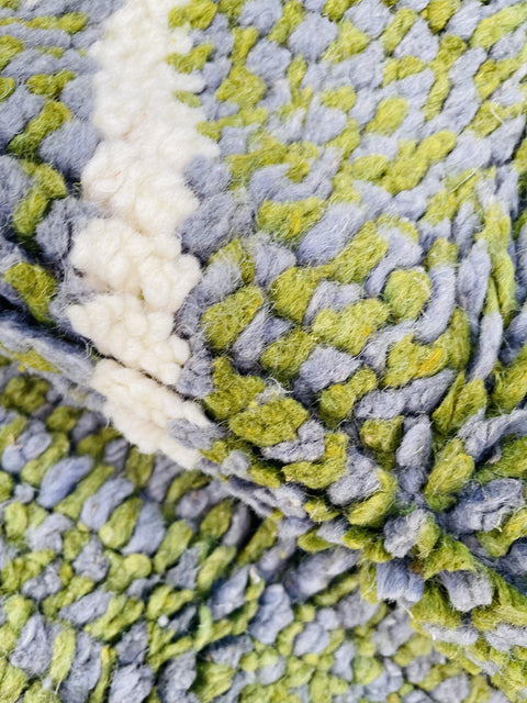 Moroccan Rug, Handmade beni Rug, Authentic Moroccan Rug, Abstract Berber Rug, green grey Wool Rug, Sheep Wool Rug, Bohemian,Beni ourain  rug