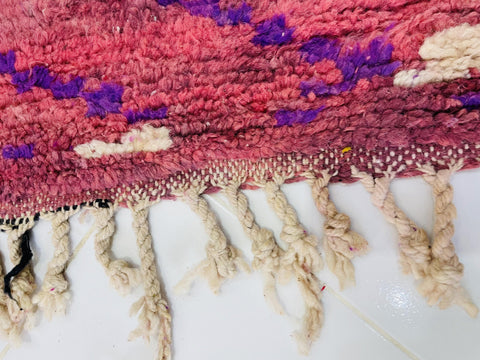 Boujad Moroccan Rug, Handmade Boujaad Rug, Authentic Moroccan Rug, Abstract Berber Rug, Purple red Wool Rug, Sheep Wool Rug, Bohemian Rug.