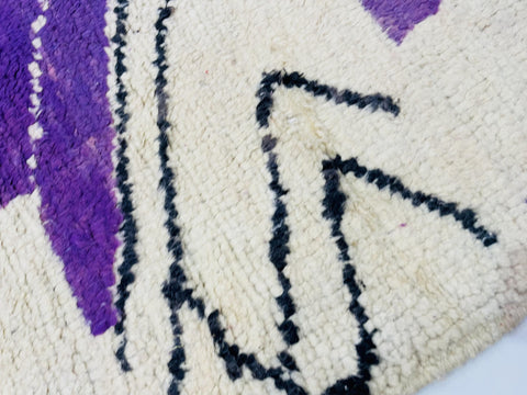 Boujad Moroccan Rug, Handmade Boujaad Rug, Authentic Moroccan Rug, Abstract Berber Rug, Purple red Wool Rug, Sheep Wool Rug, Bohemian Rug.