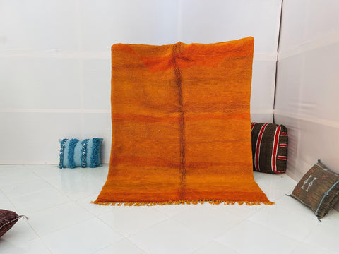 Moroccan Rug, Handmade beni Rug Authentic Moroccan Rug, orange Wool Rug, Sheep Wool Rug, Bohemian Rug,Beni ourain  rug Area rug, Morocco rug