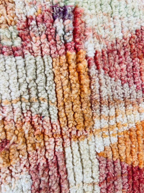 Boujad Moroccan Rug, Handmade Boujaad Rug, Authentic Moroccan Rug, Abstract Berber Rug, pink Wool Rug, Sheep Wool Rug, Bohemian Rug.