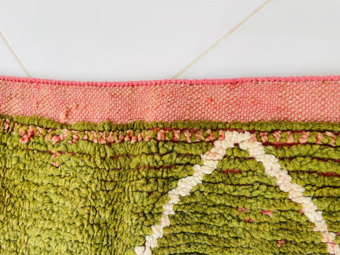 Moroccan Rug, Handmade beni Rug, Authentic Moroccan Rug, Abstract Berber Rug, green Wool Rug, Sheep Wool Rug, Bohemian Rug,Beni ourain  rug