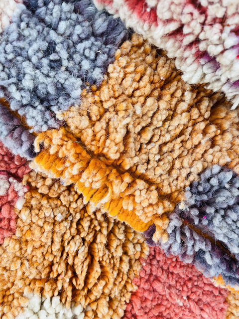 Boujad Moroccan Rug, Handmade Boujaad Rug, Authentic Moroccan Rug, Abstract Berber Rug, pink Wool Rug, Sheep Wool Rug, Bohemian Rug.