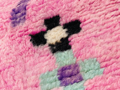 Boujad Moroccan Rug, Handmade Boujaad Rug, Authentic Moroccan Rug, Abstract Berber Rug, pink Wool Rug, Sheep Wool Rug, Bohemian Rug.