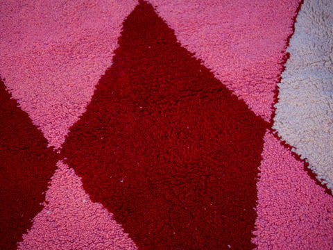 Beni ourain rug- Authentic Moroccan Rug- Moroccan rug Pink - Beni ourain 9.7 ft X 6.8 ft - wool berber rug- Singh pink rug - Moroccan rug
