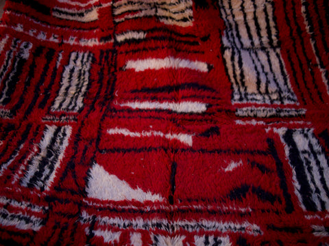 Red Moroccan rug, Premium Beni Ourain Rug, Soft Beni wool rug, Handwoven In Atlas Mountains 9.3 ft X 6.5 ft - wool berber rug- berber rugs