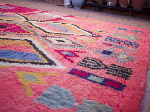 Genuine pink Moroccan Beni Ourain rug 8.5 ft X 12 ft Carpet Soft Shag Artistic Oriental checker moroccan rug, large rug handmade rug