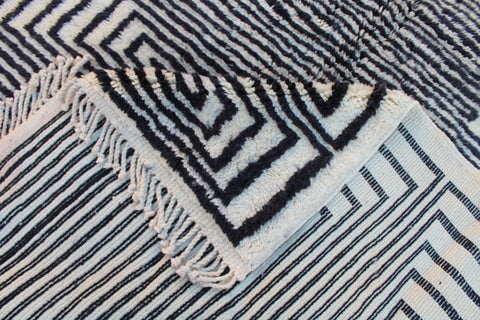 Black And White Rug,White Rugs For Living Room 6 ft x 9.2 ft ,Beni Ourain Carpet,White Rugs For Living Room,Bohemian Berber Moroccan Rug