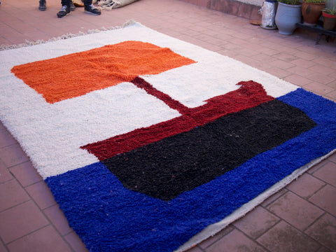 Moroccan Beniourain Rug 7 ft X 9.6 ft - Beni Rug White carpet - Living Room Rug - Bohemian Berber Rug - Handmade Wool Rug