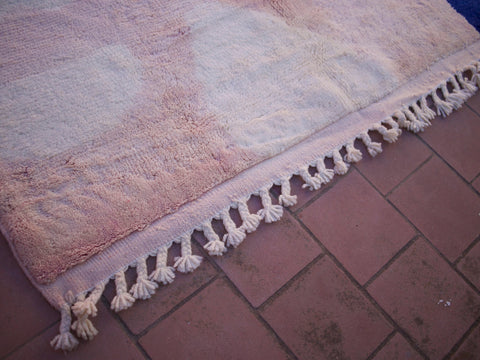 Soft Moroccan Pink Rug, Rug For Living Room, Beni Ourain Rug, Pink Wool Rug 5.5 ft X 9.3 ft rug, boho area rug -beniourain rug. berber rug