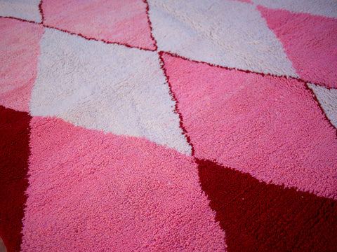 Beni ourain rug- Authentic Moroccan Rug- Moroccan rug Pink - Beni ourain 9.7 ft X 6.8 ft - wool berber rug- Singh pink rug - Moroccan rug