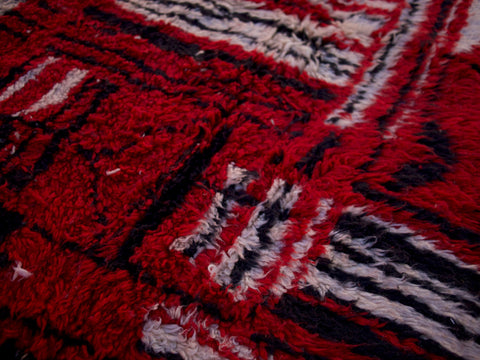 Red Moroccan rug, Premium Beni Ourain Rug, Soft Beni wool rug, Handwoven In Atlas Mountains 9.3 ft X 6.5 ft - wool berber rug- berber rugs