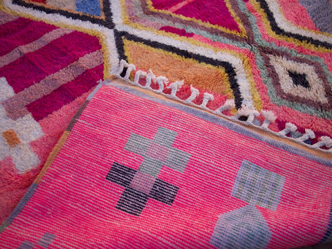 Genuine pink Moroccan Beni Ourain rug 8.5 ft X 12 ft Carpet Soft Shag Artistic Oriental checker moroccan rug, large rug handmade rug