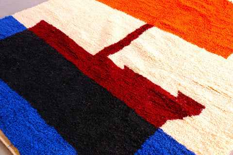 Moroccan Beniourain Rug 7 ft X 9.6 ft - Beni Rug White carpet - Living Room Rug - Bohemian Berber Rug - Handmade Wool Rug