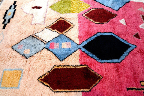 Beni Ourain rug, all wool Berber rug, pink Moroccan 8 ft X 9.6 ft rug rug, large rug handmade rug, Moroccan wool rug, boho area rug