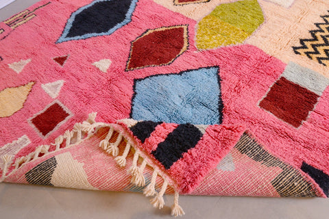 Beni Ourain rug, all wool Berber rug, pink Moroccan 8 ft X 9.6 ft rug rug, large rug handmade rug, Moroccan wool rug, boho area rug