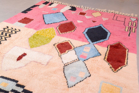 Beni Ourain rug, all wool Berber rug, pink Moroccan 8 ft X 9.6 ft rug rug, large rug handmade rug, Moroccan wool rug, boho area rug