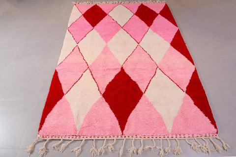 Beni ourain rug- Authentic Moroccan Rug- Moroccan rug Pink - Beni ourain 9.7 ft X 6.8 ft - wool berber rug- Singh pink rug - Moroccan rug