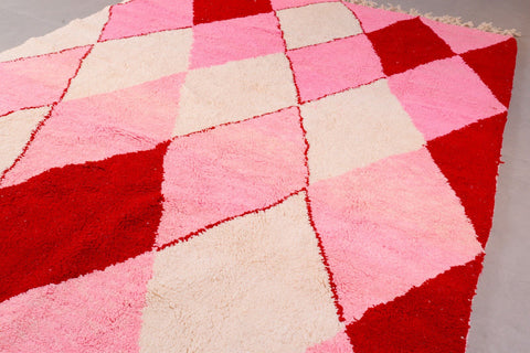 Beni ourain rug- Authentic Moroccan Rug- Moroccan rug Pink - Beni ourain 9.7 ft X 6.8 ft - wool berber rug- Singh pink rug - Moroccan rug