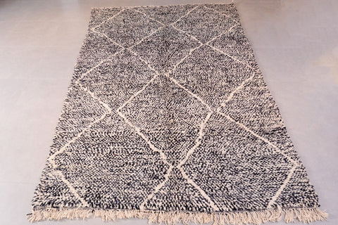 Moroccan Beniourain Rug 10ft X 6.5ft - Beni Rug Black carpet - Living Room Rug - Bohemian Berber Rug - Handmade Wool Rug - Khamsadesign Rugs