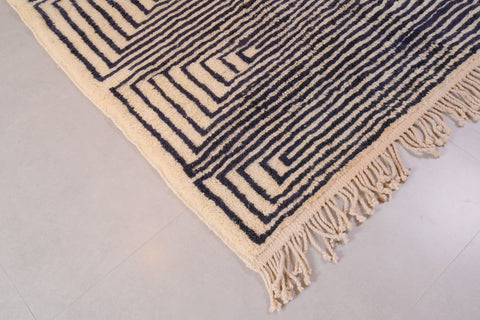 Black And White Rug,White Rugs For Living Room 6 ft x 9.2 ft ,Beni Ourain Carpet,White Rugs For Living Room,Bohemian Berber Moroccan Rug