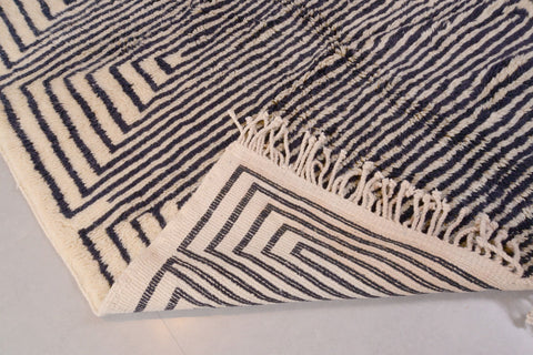 Black And White Rug,White Rugs For Living Room 6 ft x 9.2 ft ,Beni Ourain Carpet,White Rugs For Living Room,Bohemian Berber Moroccan Rug