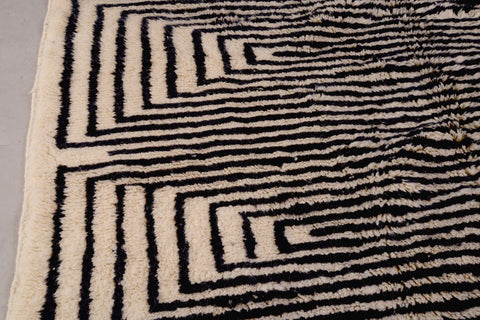 Black And White Rug,White Rugs For Living Room 6 ft x 9.2 ft ,Beni Ourain Carpet,White Rugs For Living Room,Bohemian Berber Moroccan Rug