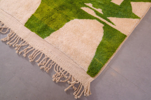 Moroccan rug with attractive modern design, Azilal rug 5 ft X 6.8 ft moroccan rug, Beni ourain rug, Teppish ,Green Olive and White rug