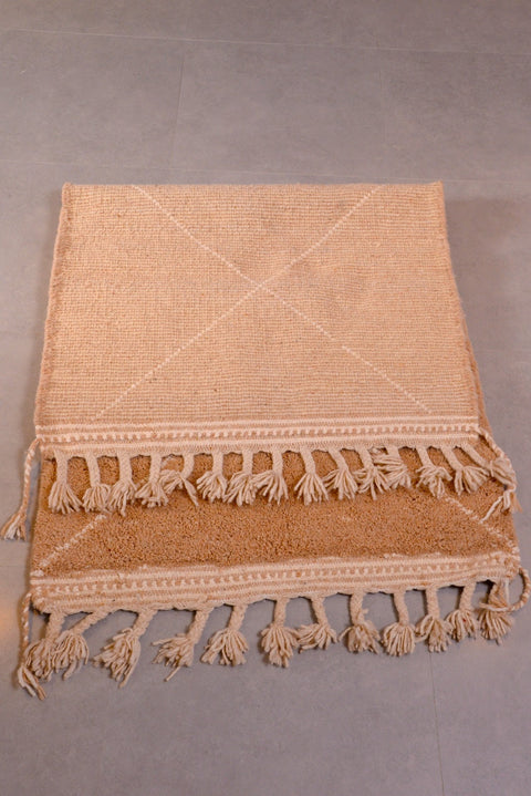 Moroccan brown rug - Solid carpet- Plain handmade rug - Wool Berber rug 3.2 ft X 6.3 ft - Beni ourain rug - Handmade rug - Moroccan area rug