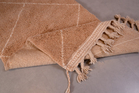 Moroccan brown rug - Solid carpet- Plain handmade rug - Wool Berber rug 3.2 ft X 6.3 ft - Beni ourain rug - Handmade rug - Moroccan area rug