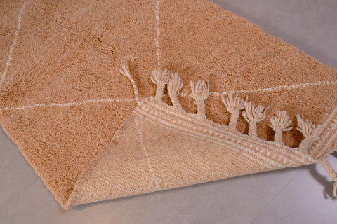 Moroccan brown rug - Solid carpet- Plain handmade rug - Wool Berber rug 3.2 ft X 6.3 ft - Beni ourain rug - Handmade rug - Moroccan area rug