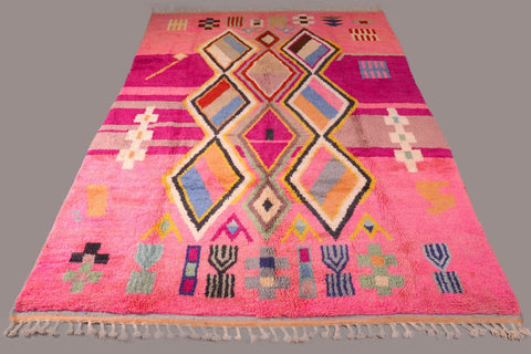 Genuine pink Moroccan Beni Ourain rug 8.5 ft X 12 ft Carpet Soft Shag Artistic Oriental checker moroccan rug, large rug handmade rug