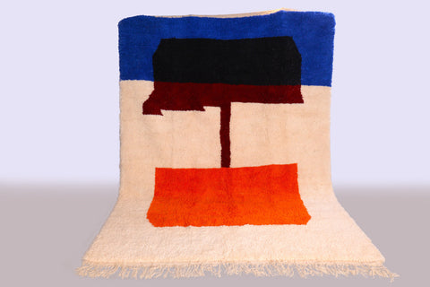 Moroccan Beniourain Rug 7 ft X 9.6 ft - Beni Rug White carpet - Living Room Rug - Bohemian Berber Rug - Handmade Wool Rug