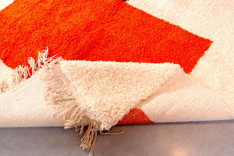 Moroccan Beniourain Rug 7 ft X 9.6 ft - Beni Rug White carpet - Living Room Rug - Bohemian Berber Rug - Handmade Wool Rug