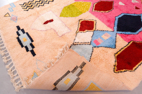 Beni Ourain rug, all wool Berber rug, pink Moroccan 8 ft X 9.6 ft rug rug, large rug handmade rug, Moroccan wool rug, boho area rug
