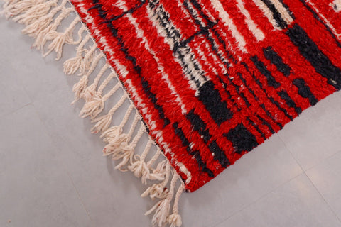 Red Moroccan rug, Premium Beni Ourain Rug, Soft Beni wool rug, Handwoven In Atlas Mountains 9.3 ft X 6.5 ft - wool berber rug- berber rugs