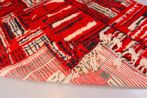 Red Moroccan rug, Premium Beni Ourain Rug, Soft Beni wool rug, Handwoven In Atlas Mountains 9.3 ft X 6.5 ft - wool berber rug- berber rugs